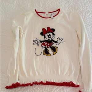 Janie and Jack Disney Collaboration Sweater in White and Red, size 10